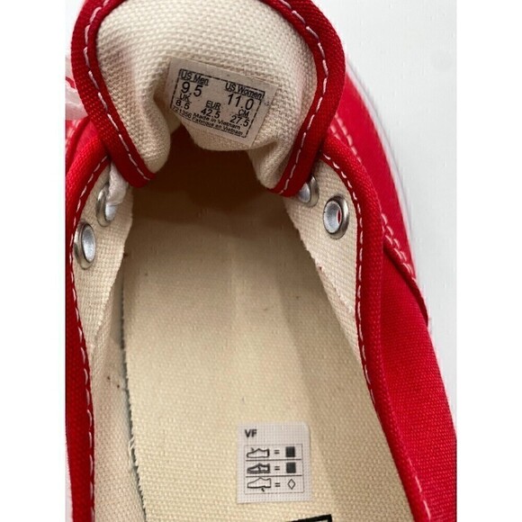 Vans Authentic RED Unisex Shoes Women Size 11 (Men Size 9.5) - Picture 7 of 8